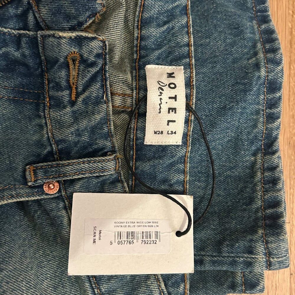 Motel Rocks Blue Flare & Wide Leg Jeans - Picture 2 of 3